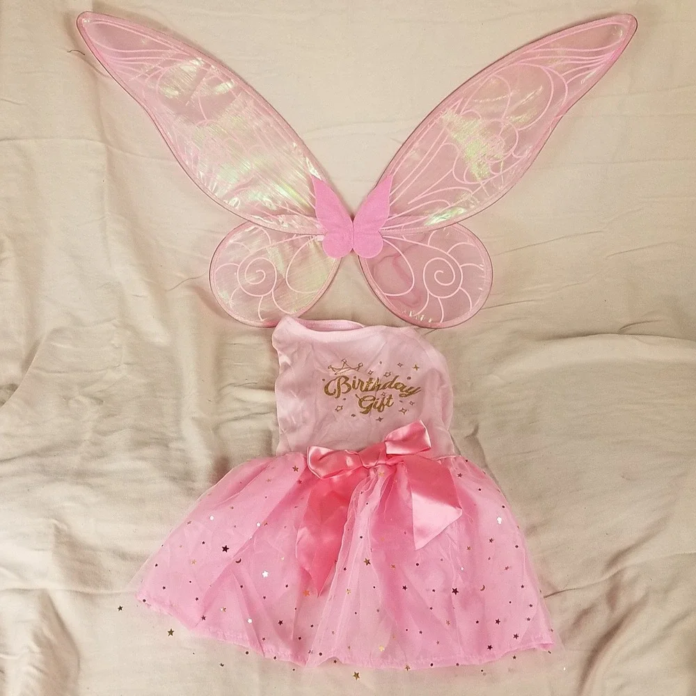 Funcredible birthday Fairy Costume Kids Pink Excellent Light Up Wings Girl Dress